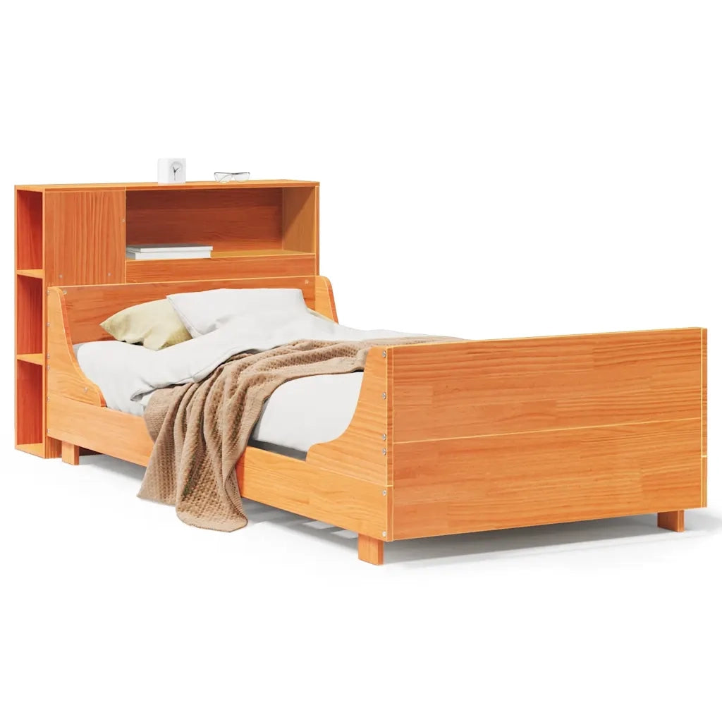 Giroletto senza Materasso Marrone Cera 100x200 cm Legno di Pino 3323784