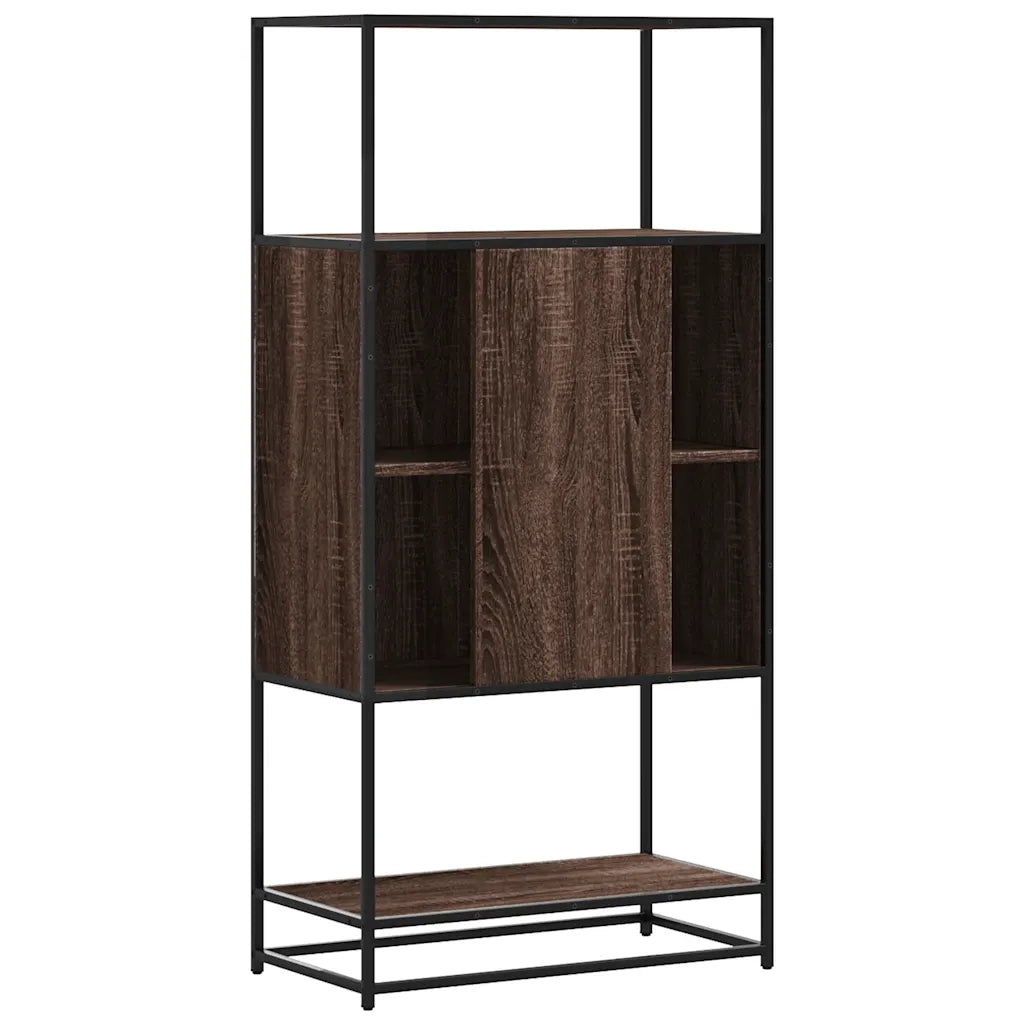Credenza Rovere Marrone 68x35x139 cm Legno Multistrato Metallo 849043