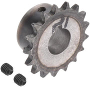Rullo a catena per trasmissione motrice DIN/ISO 06B 17Z - 19mm diametro - Acciaio carbonio A3 - colore argento.