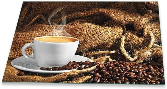 Tavola di copertura per cucina - 80 x 52 cm - Piastra di vetro universale per piastre da cucina ceramica e inductiva - Caffè moka