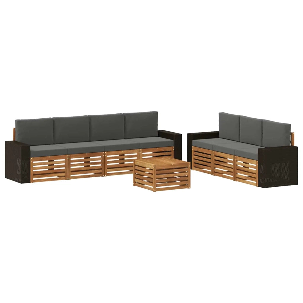 Set divani 8 pz Legno di Acacia Massello 3384123