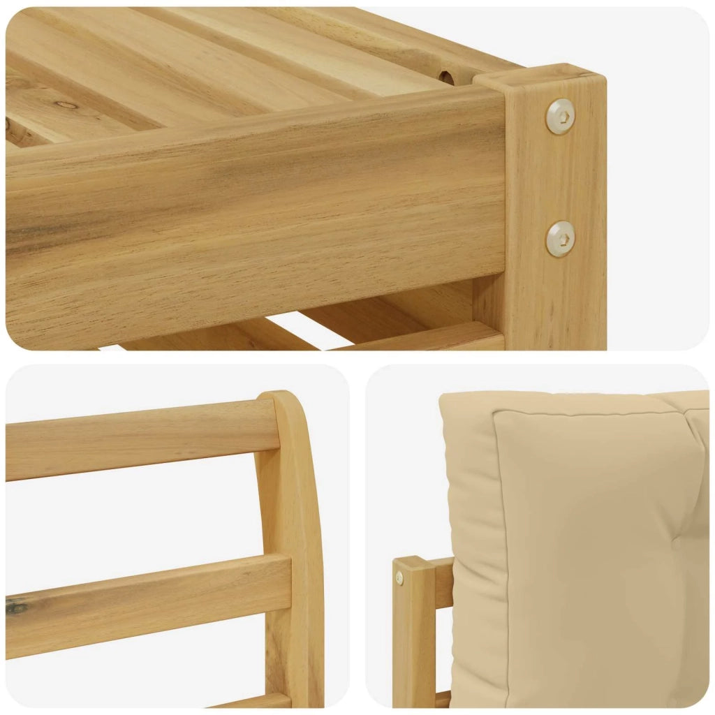 Set di divani da esterno 10 pz Bianco e Beige 3391198