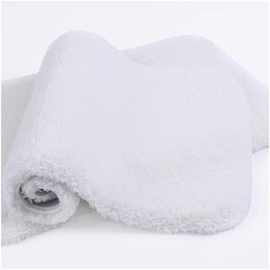 Matte anti-slip, 2-pack, mat, matto antisud, matto morbido, matto morbido a microfibre, assorbente superiore, lavabile in lavatrice, asciuga velocemente - 50 x 80 cm (bianco)