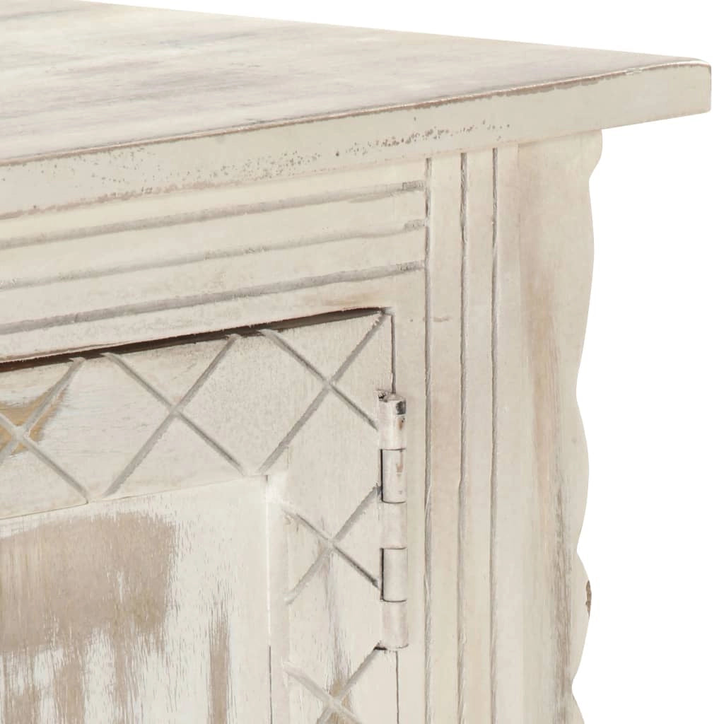 Mobile TV multimediale mensola TV credenza TV sala da pranzo soggiorno camera da letto 140 x 30 x 35 cm legno massello di mango bianco 02_0025903