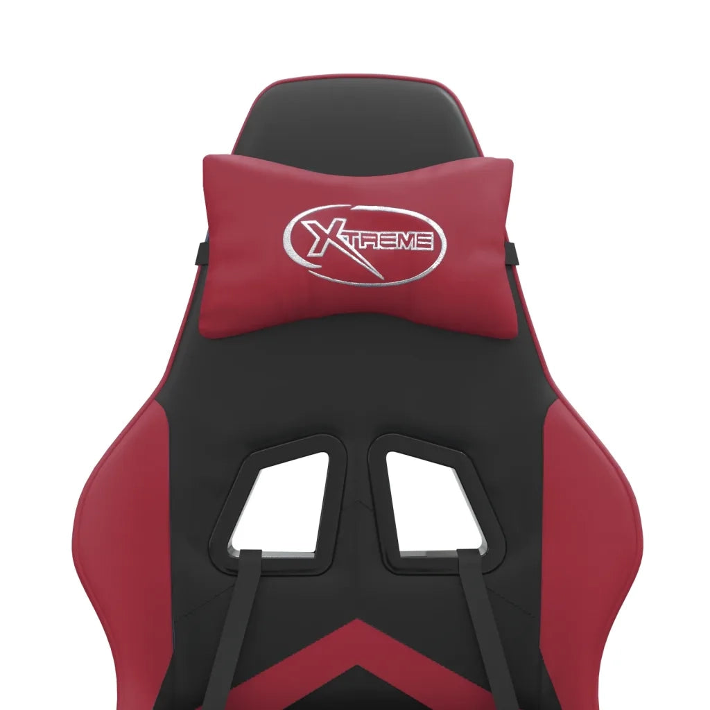 Sedia Gaming | Sedia da e-sports Nero e Rosso Vino in Similpelle