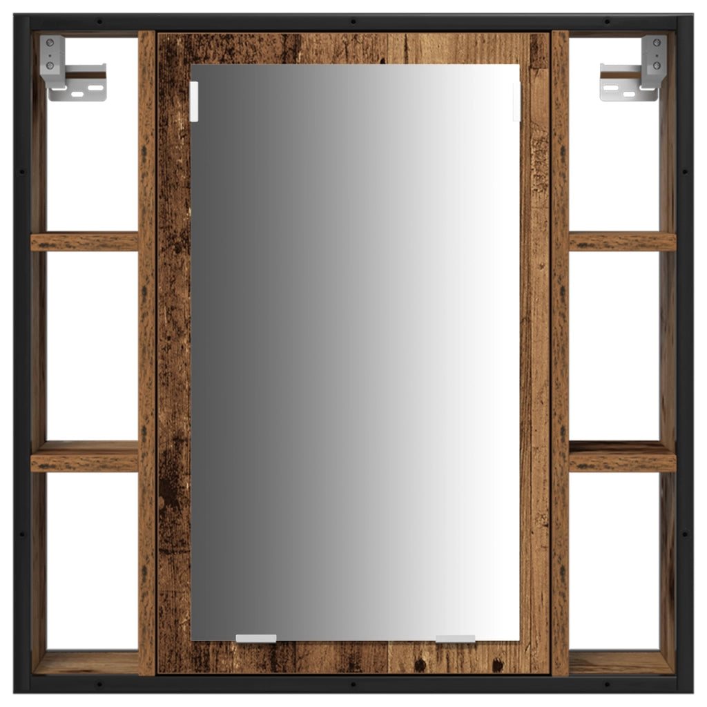 Mobile da bagno con lavabo integrato in legno antico