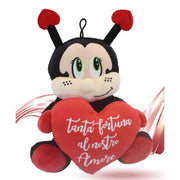 Trade Shop - Peluche Coccinella Con Cuore 22 Cm Porta Fortuna San Valentino Con Laccio 95363 -