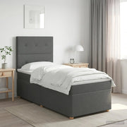Letto box spring con materasso Grigio Scuro 90 x 200 cm Tessuto 3453796