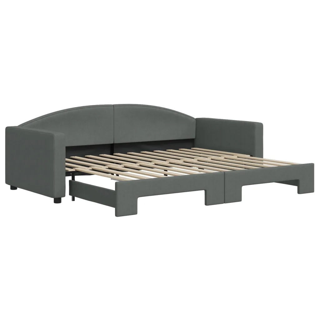 Divano letto | Sof¨¤ letto | Letto singolo Estraibile Grigio Scuro 90x200cm Tessuto