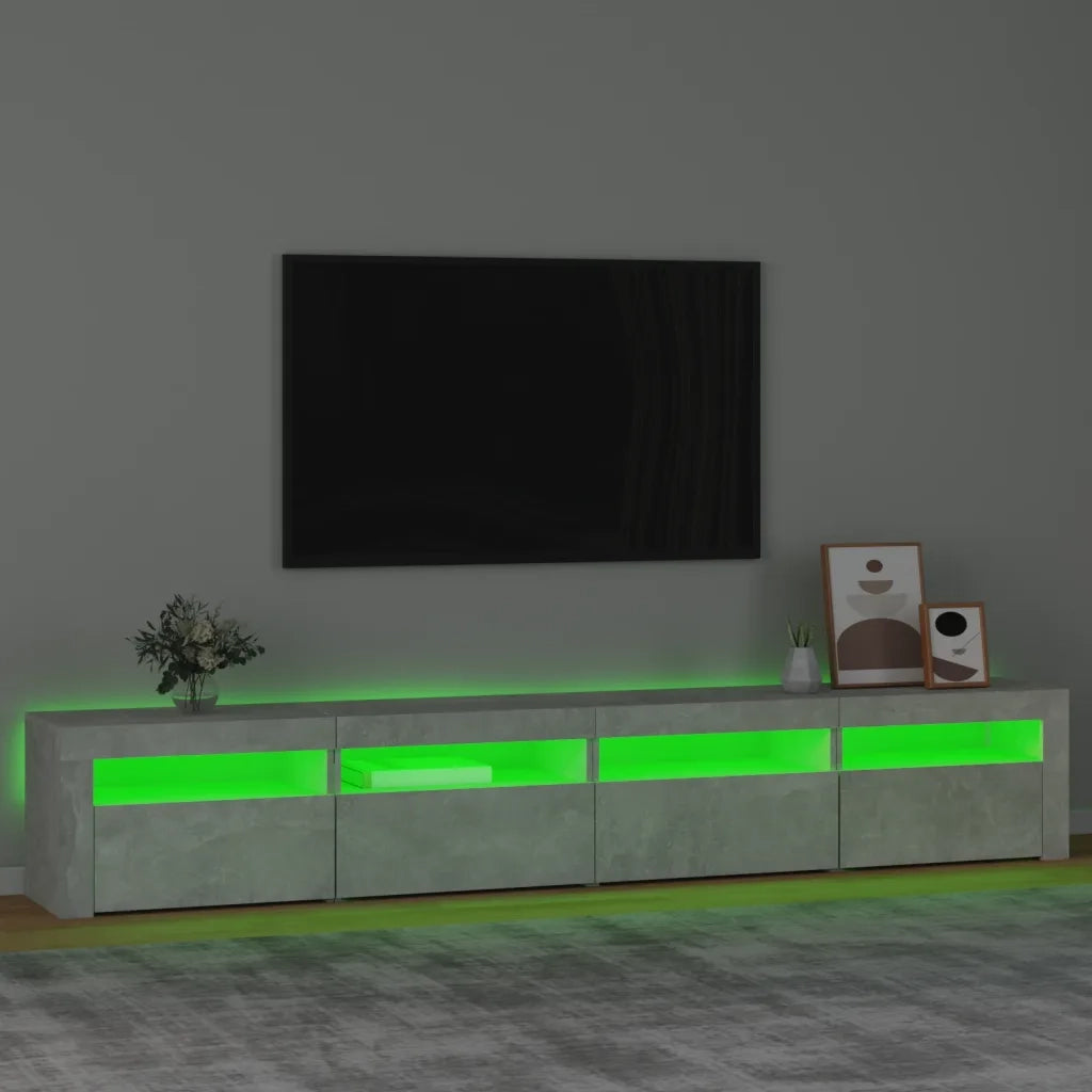 Mobile Porta TV con Luci LED Grigio Cemento 240x35x40 cm cod mxl 13886