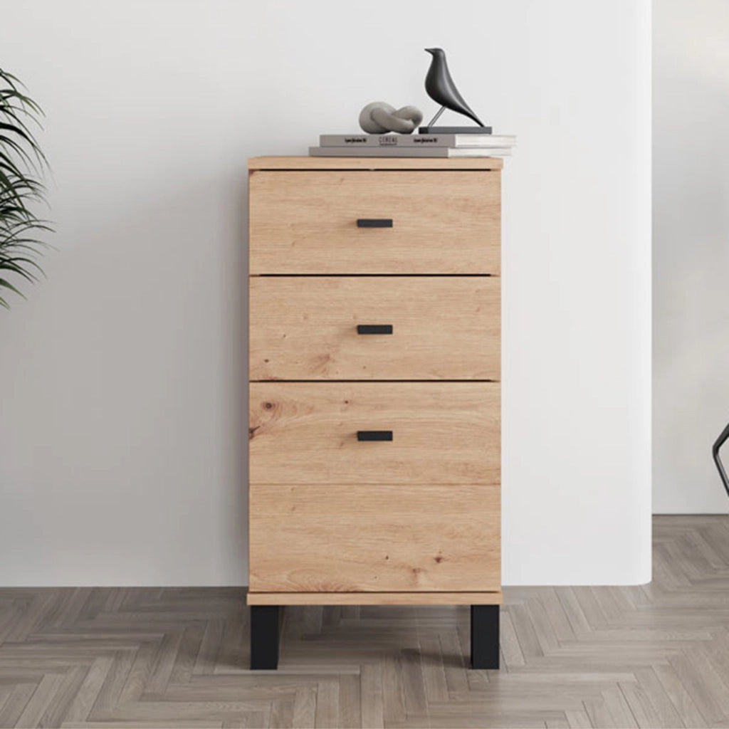 Madia Vilcab, Credenza un Ripiano, 39x35x78h cm Marrone Rovere Nodi