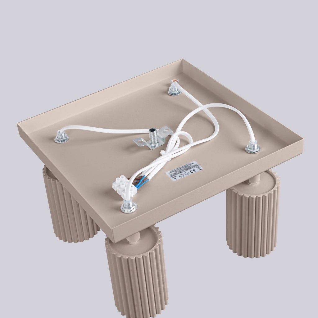 Plafoniera taupe quadrata 25cm 4 spot GU10 Gravio Pure Lume