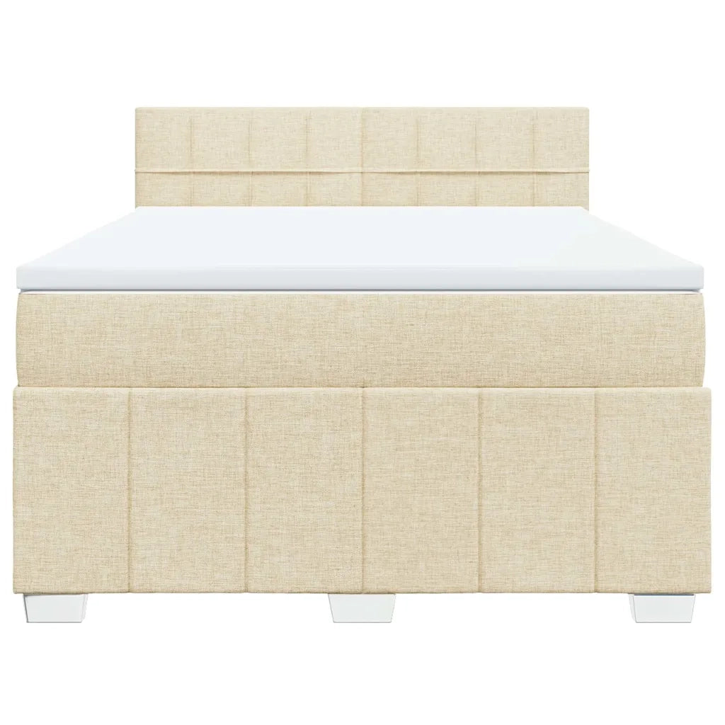 Giroletto a Molle con Materasso Crema 140x19 cm in Tessuto 3287068