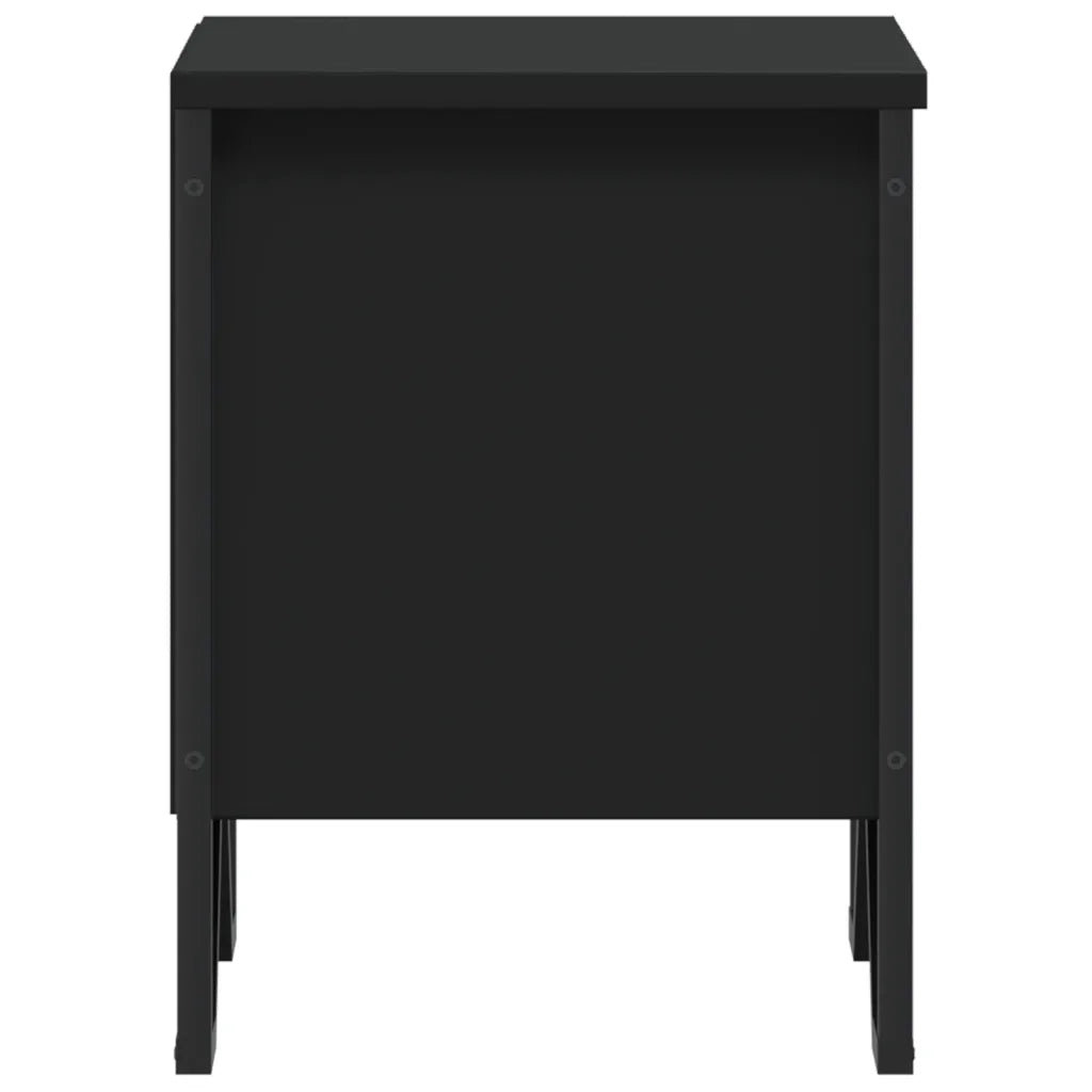 Comodini Neri 2 pz 40x30x40 cm in Truciolato