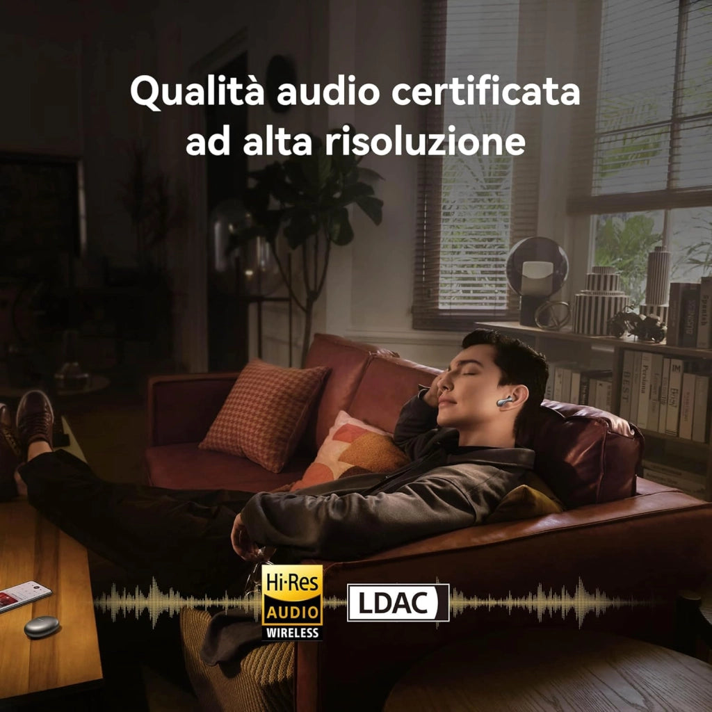 HUAWEI FreeBuds 5,iOS,Android&Windows,Cuffie Bluetooth Wireless,Design ergonomico,Driver ultramagnetico,Bassi intensi,Audio Hi-Res,Super ricarica,30h di autonomia,EQ adattivo,Versione italiana,Bianco