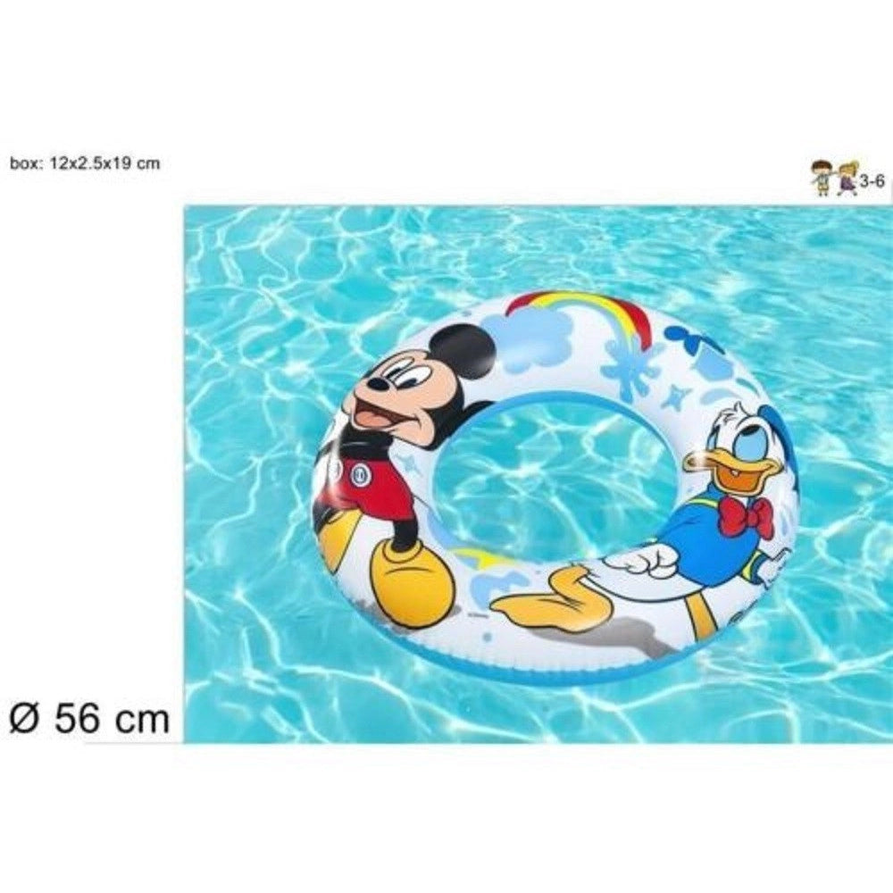 Trade Shop - Salvagente Topolino Mickey Mouse Paperino 56 Cm Per Mare Piscina Bambini 91004 -