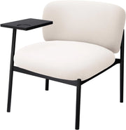 Poltrona lounge poltrona relax moderna con gambe in metallo, divano singolo per soggiorno/camera da letto/giardino, beige