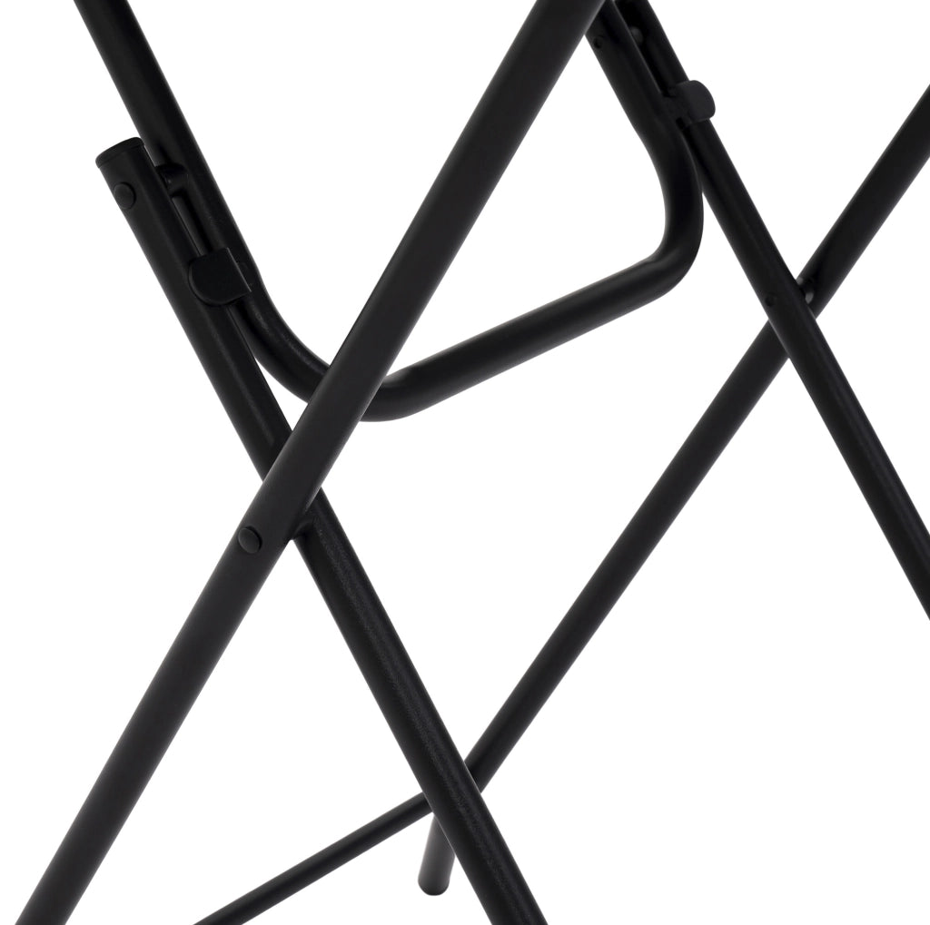 Set bistrot pieghevole 3 pezzi in acciaio nero