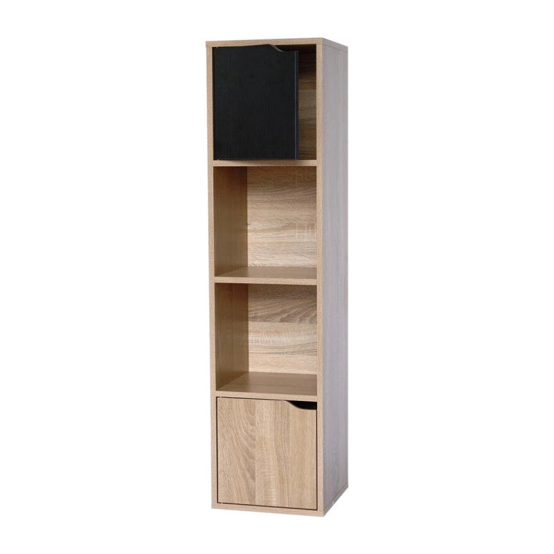 Libreria 2 Ante+2 Vani Miracle Naturale + Nero
