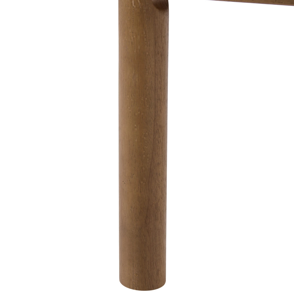 Poltrona in pelle marrone dorato con struttura in legno stile Mid-Century e Moderno