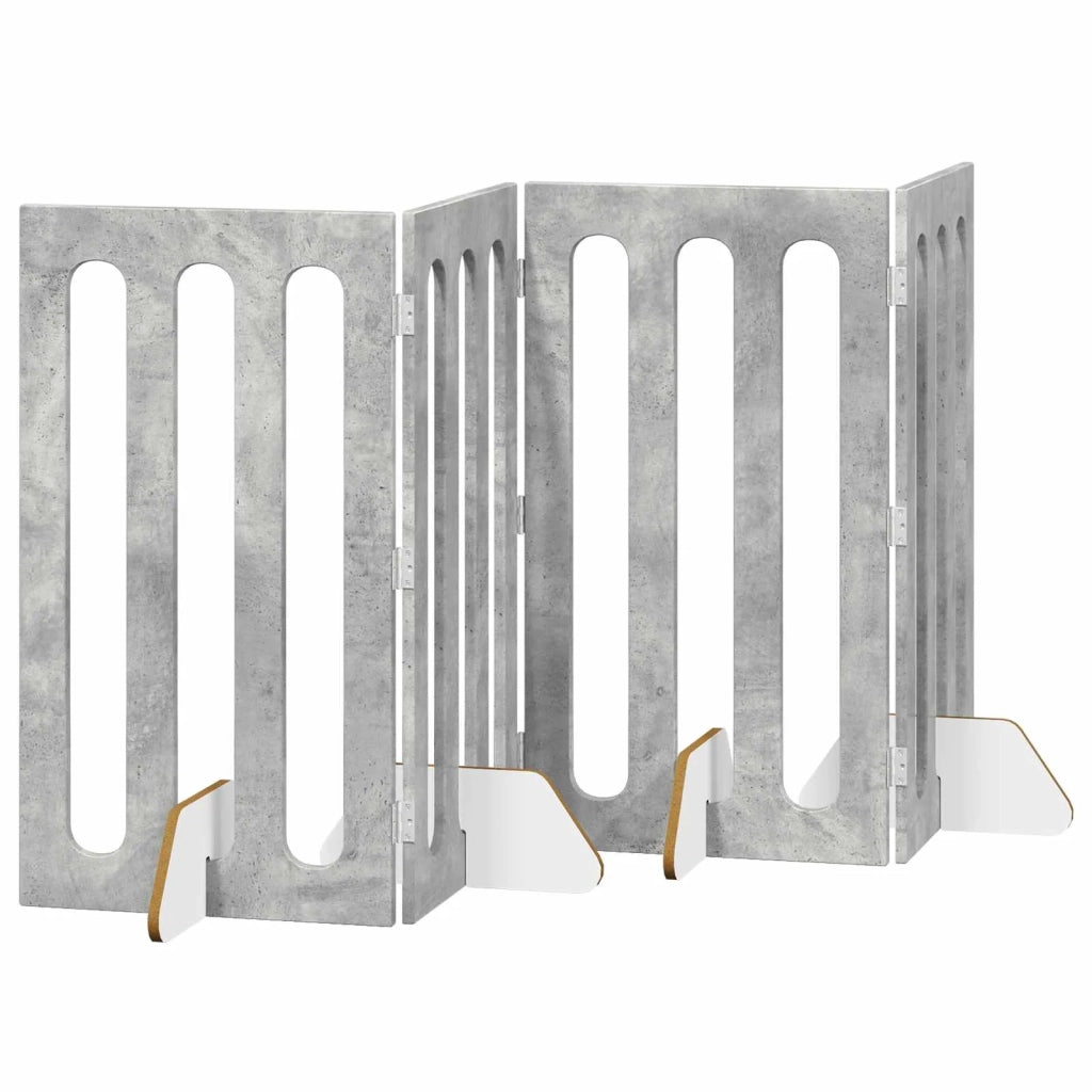 Recinto pieghevole per animali 4 pcs Grigio Cemento 8005978