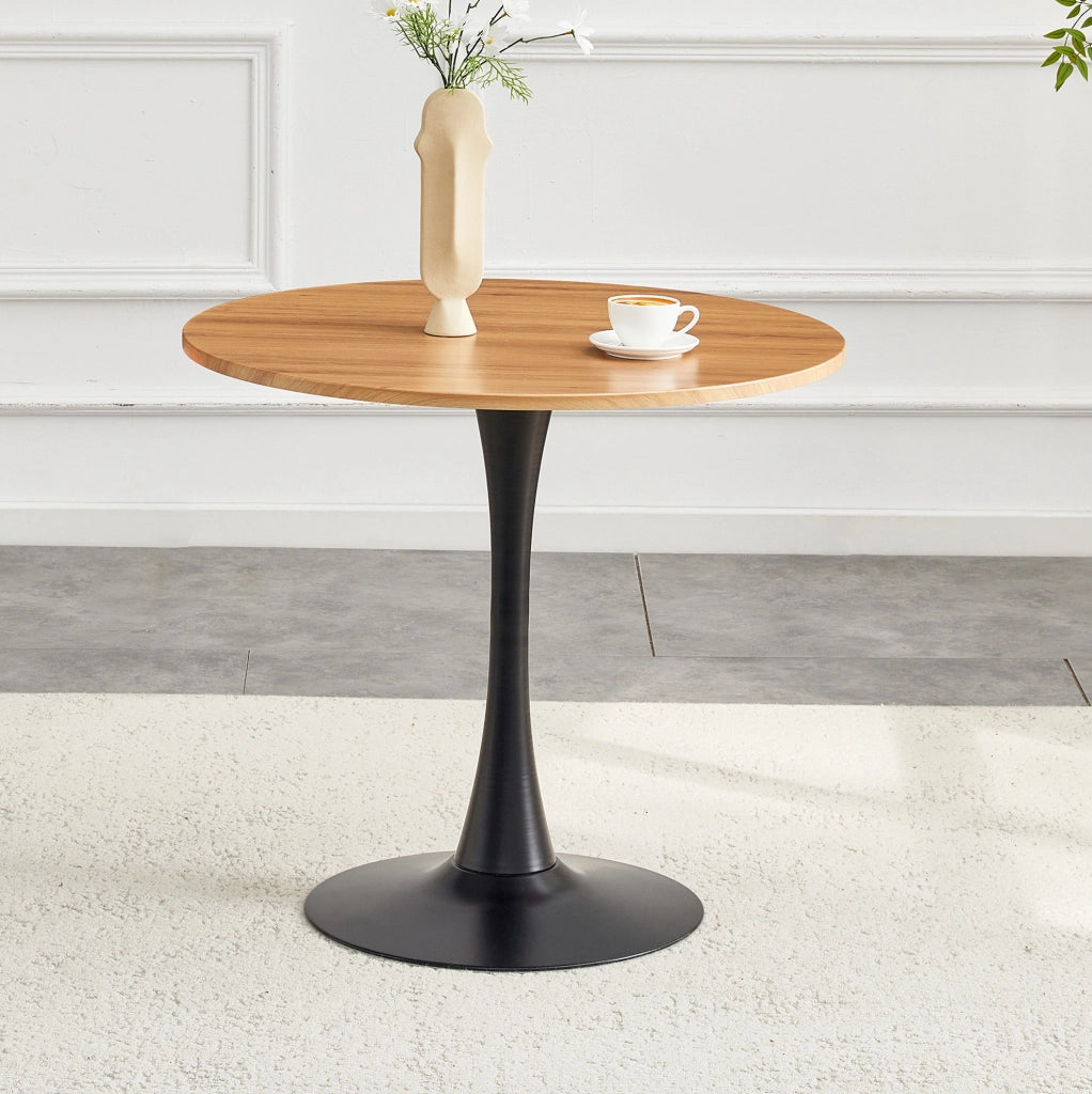 Tavolo rotondo a tulipano con base in metallo, diametro 80 cm