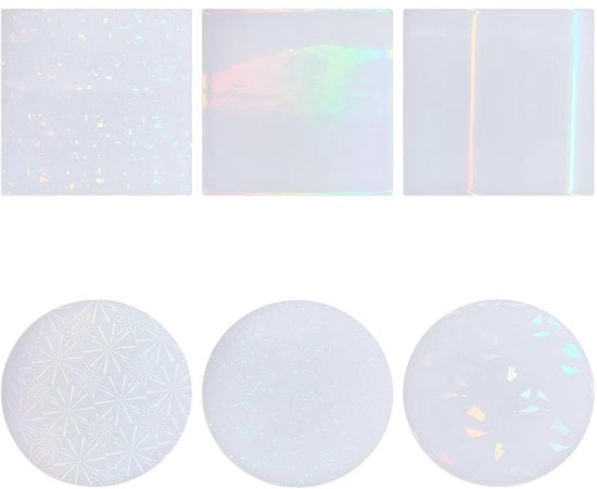 Otturatori a forma di coniglio 6 pezzi - Film di silicone holografico - Mallen epoxy - Attrezzatura per hobby - per caramelle o dolci - Dimensioni 88 x 2 mm - Mallen di silicone