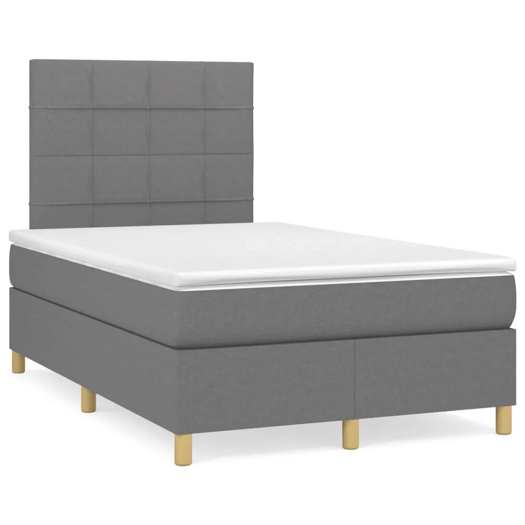 Giroletto a Molle con Materasso Grigio Scuro 120x200 cm Tessuto 3142322