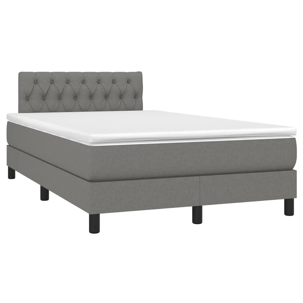 Giroletto a Molle con Materasso Grigio Scuro 120x190cm Tessuto 3269745