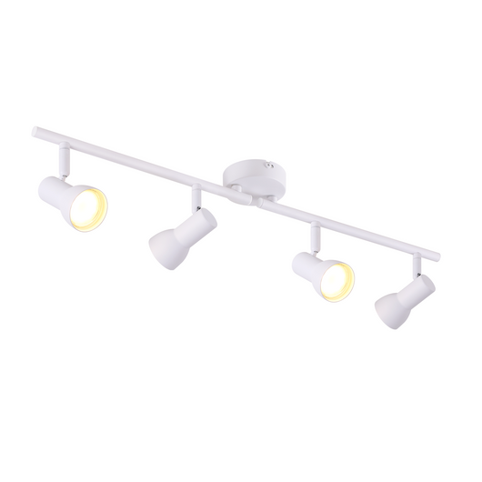 ZMH Faretto da soffitto bianchi 4 luci GU10 orientabili 350° metallo per soggiorno senza lampadina