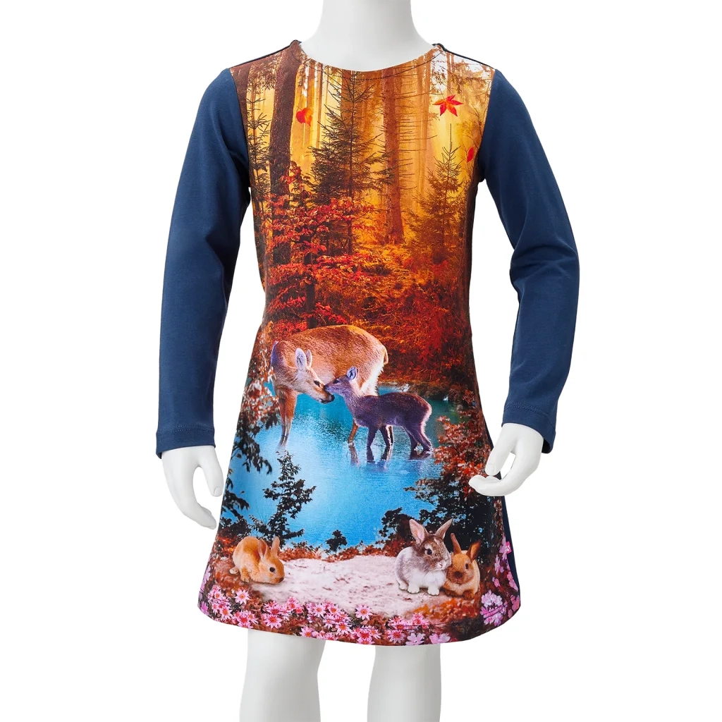 Abito da Bambina a Maniche Lunghe Blu Marino 116 CFW4076551