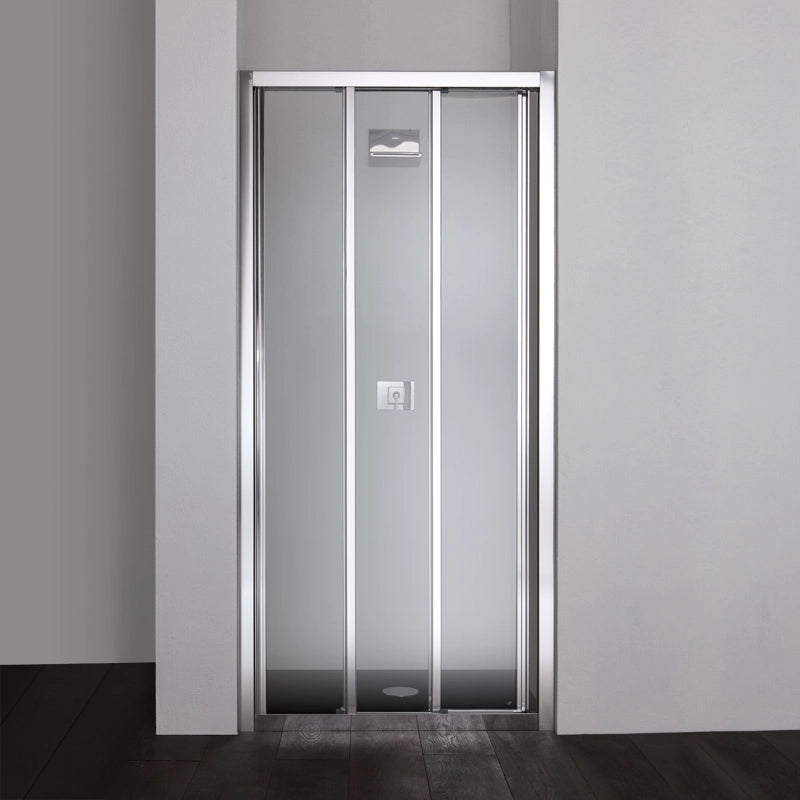 Porta doccia nicchia 80 cm tre ante trasparenti