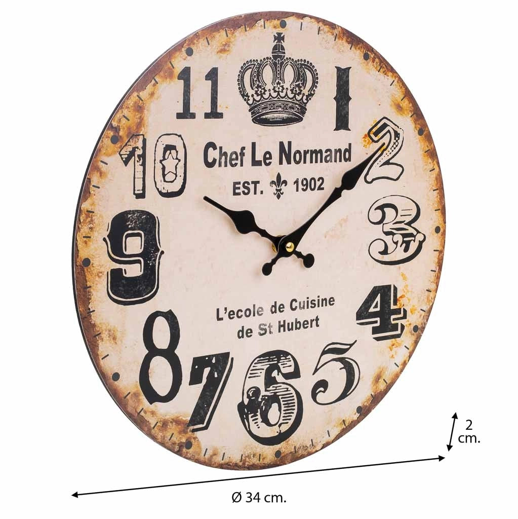 Orologio da parete in legno marrone d34x2h