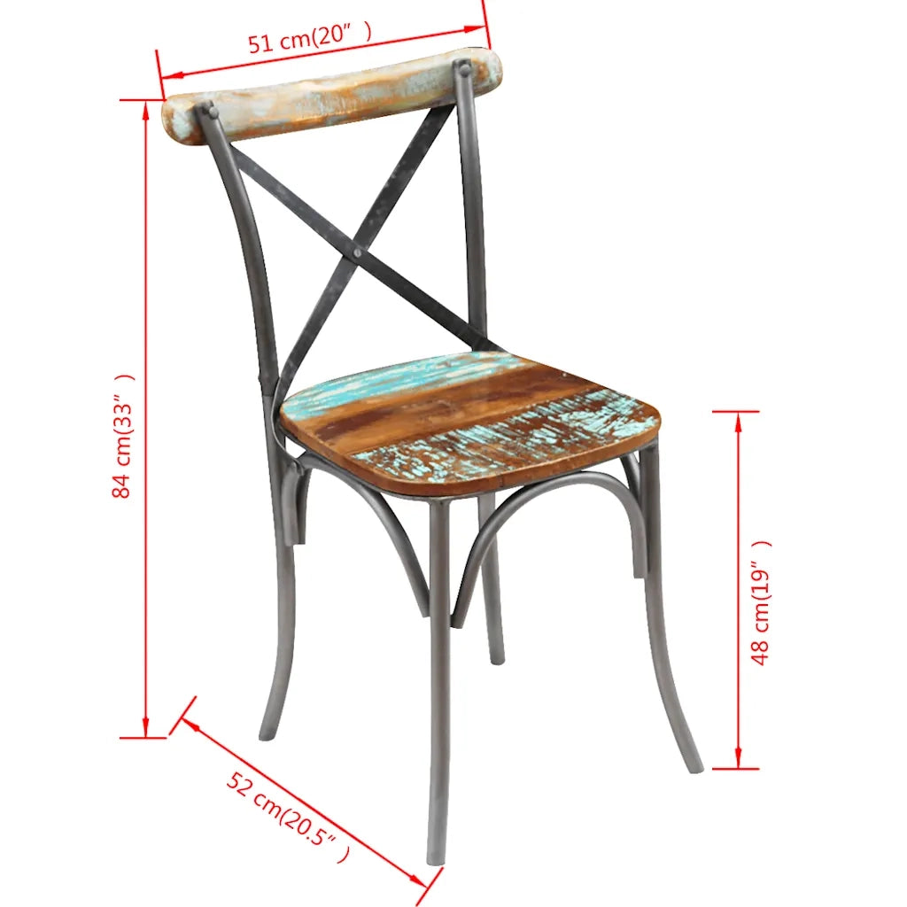 Sedie da Pranzo 4 pz in Legno Massello di Recupero cod mxl 31511