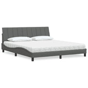 Letto con Materasso Hanko Grigio Scuro 180x200 cm Tessuto 3310546