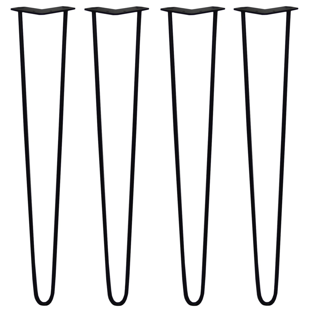 4 Gambe per Tavolo a Forcina SkiSki Legs 71cm Acciaio Nero 2 Rebbi 10mm