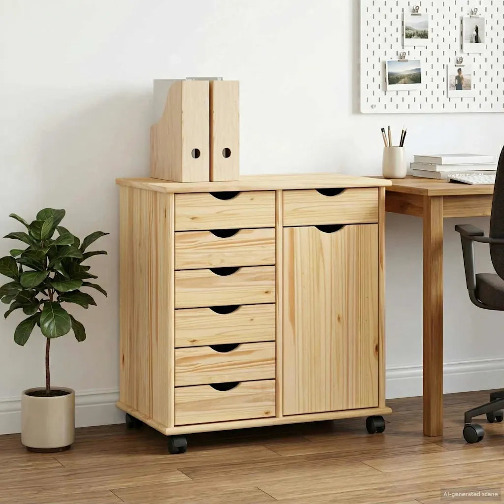 Mobile con Ruote con ruota Marrone 63,5 x 39 x 65,5 cm 42032397