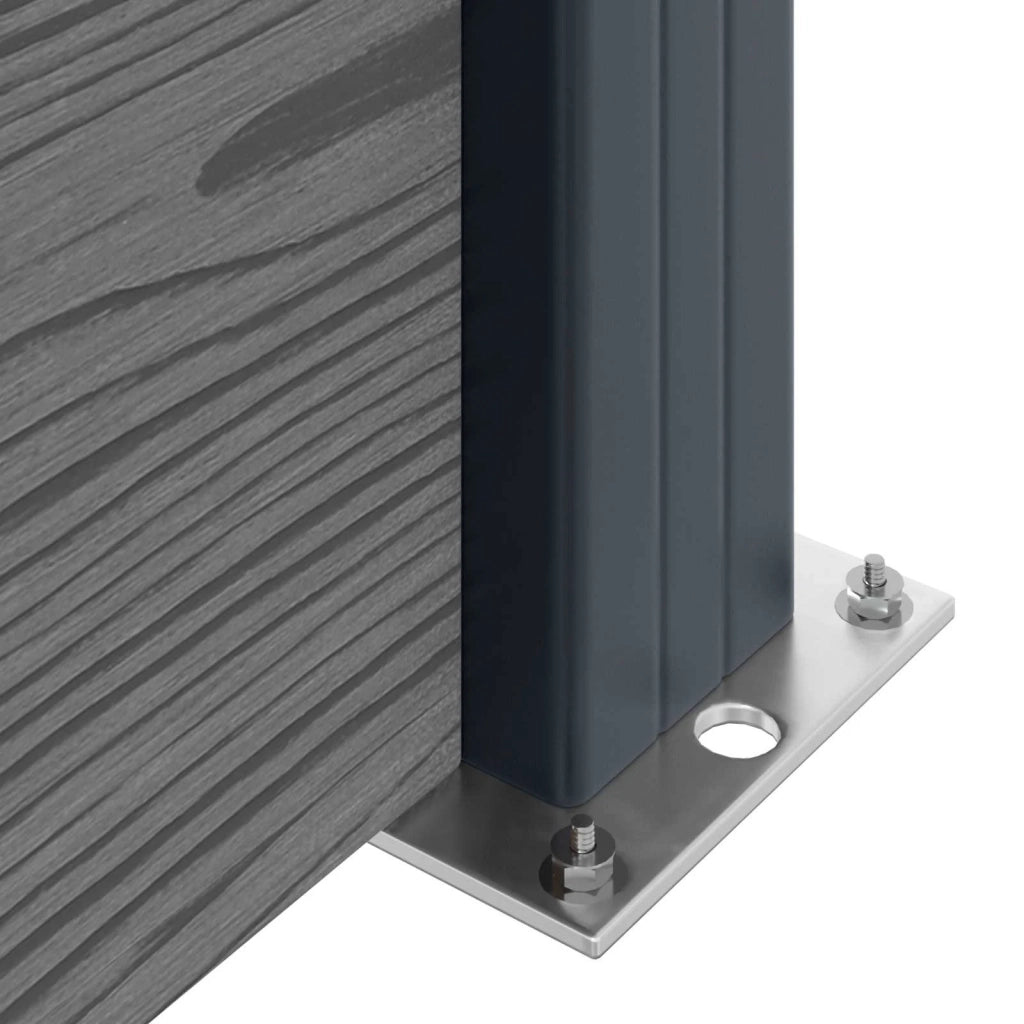 Set di Recinzione 699 x 186 cm WPC e Alluminio Grigio 3429396