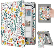 Copricapo Flessibile Slim in PU - Custodia per E-reader - Adatta a Kobo Clara BW/Colour - Supporto Pieghevole - Cinturino Manuale - Tasche per Carte - Custodia per E-reader