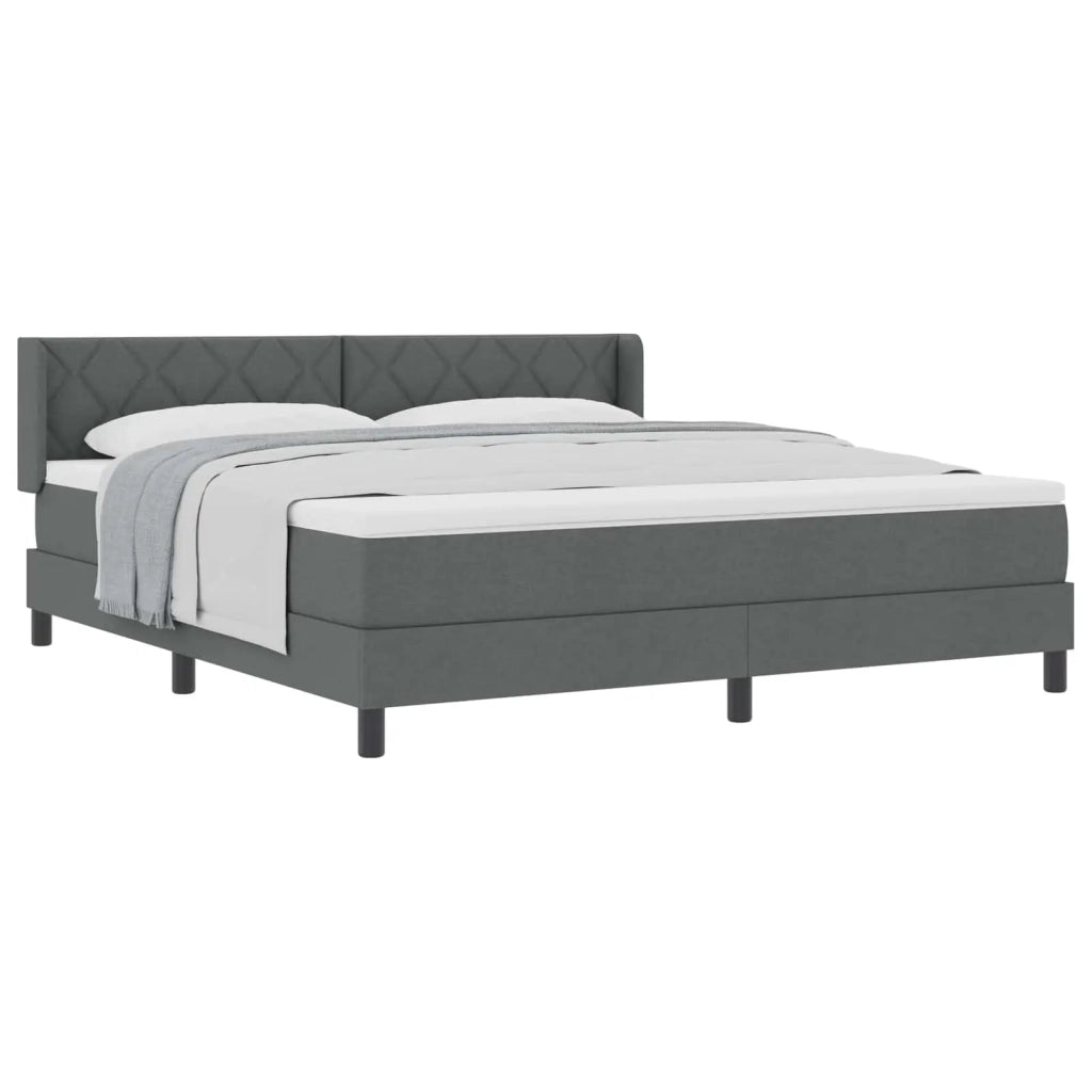 Letto a molle con cuscino Grigio scuro 200 x 180 cm Tessuto 3341182