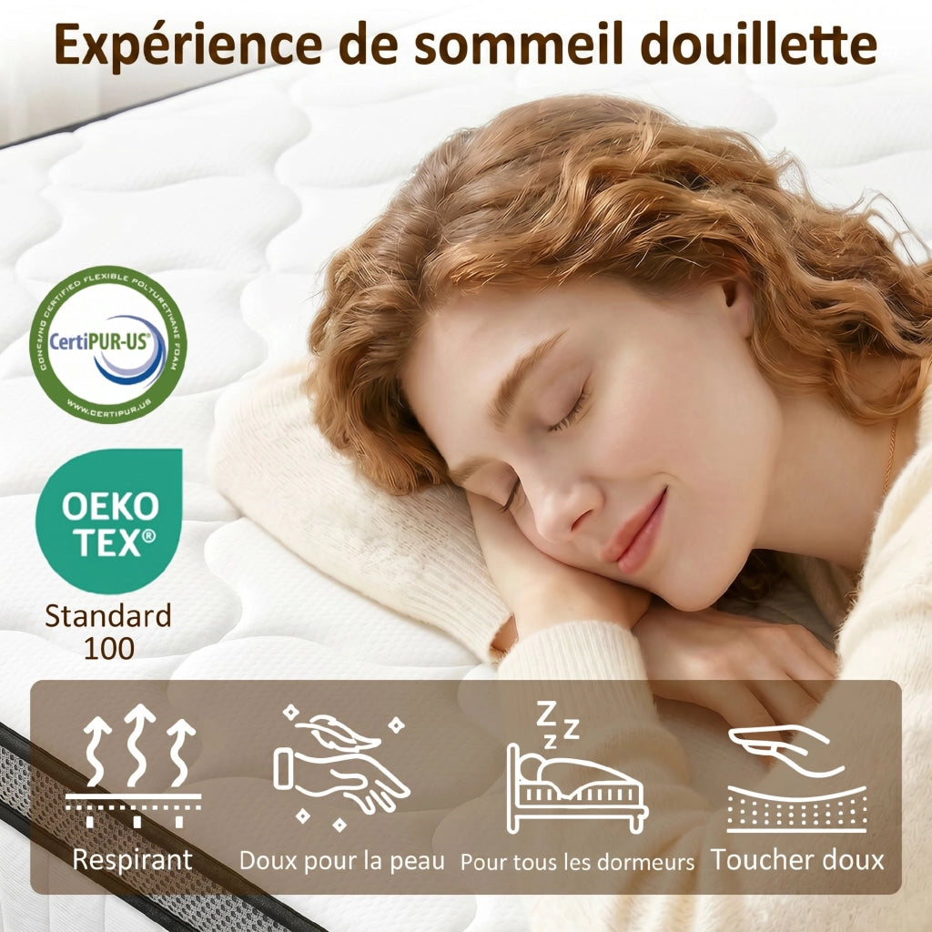 Materasso a molle insacchettate 7 zone con memory foam rinfrescante ¨C Minimal ¨C 140x190x20 cm
