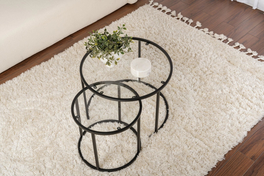 Simaxis, Tavolino da Salotto Modulabile, 60x60x43h cm Nero