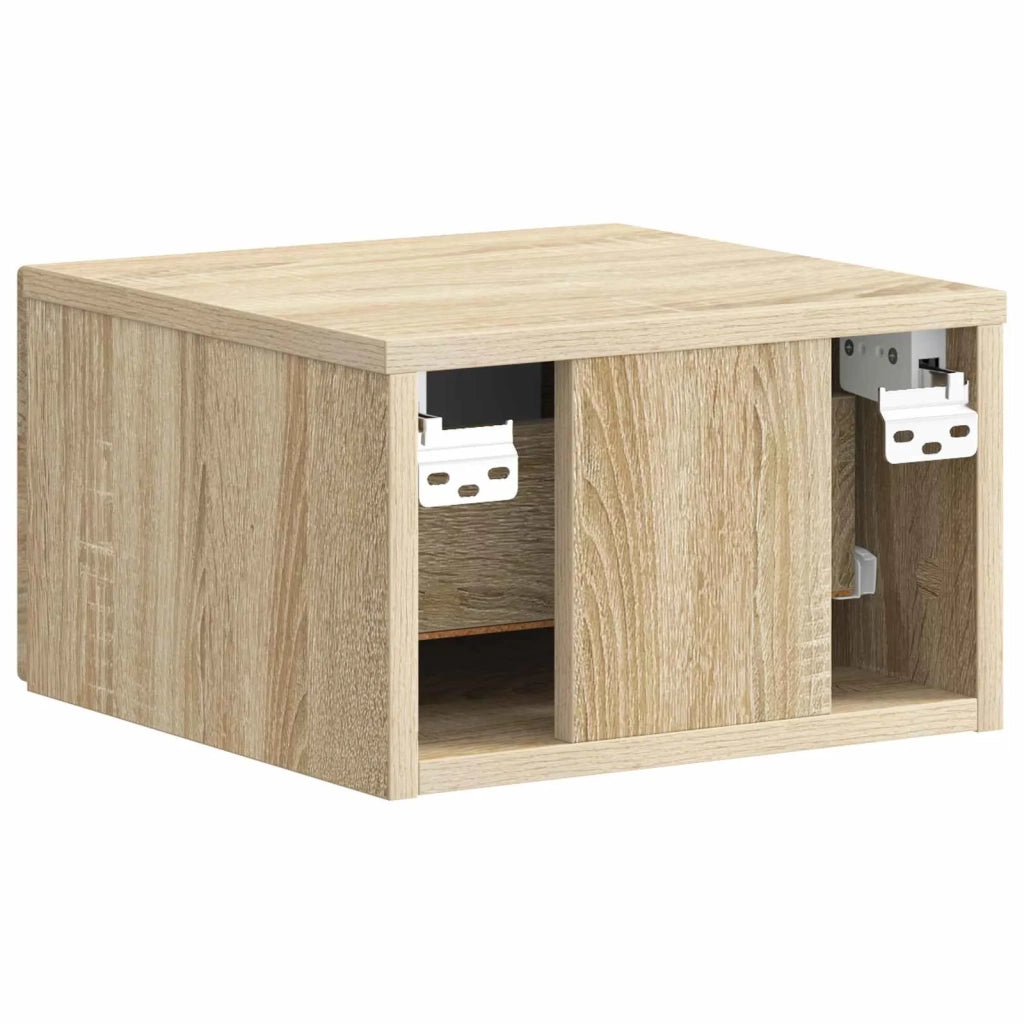 Mobiletto da notte a muro 2 pcs Rovere Sonoma 34,5 x 33 x 20 cm