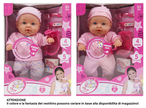 Bambola Bebè Dolce Pappa H31 cm con Suoni e Accessori
