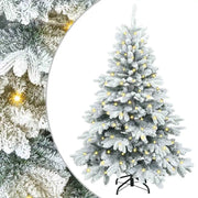 Albero di Natale Artificiale-Albero Natalizio con 150 LED Bianco 150 cm PE e PVC 569566