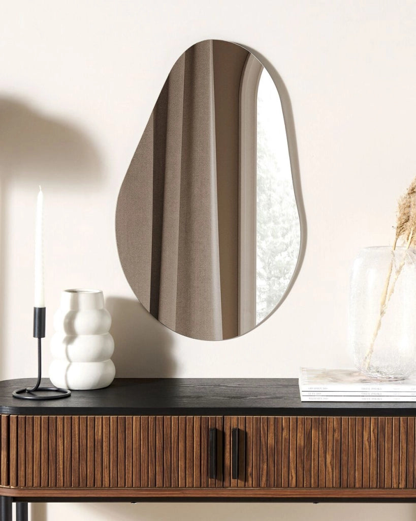 Specchio da parete in vetro argento 40 x 65 cm senza cornice stile moderno soggiorno camera da letto