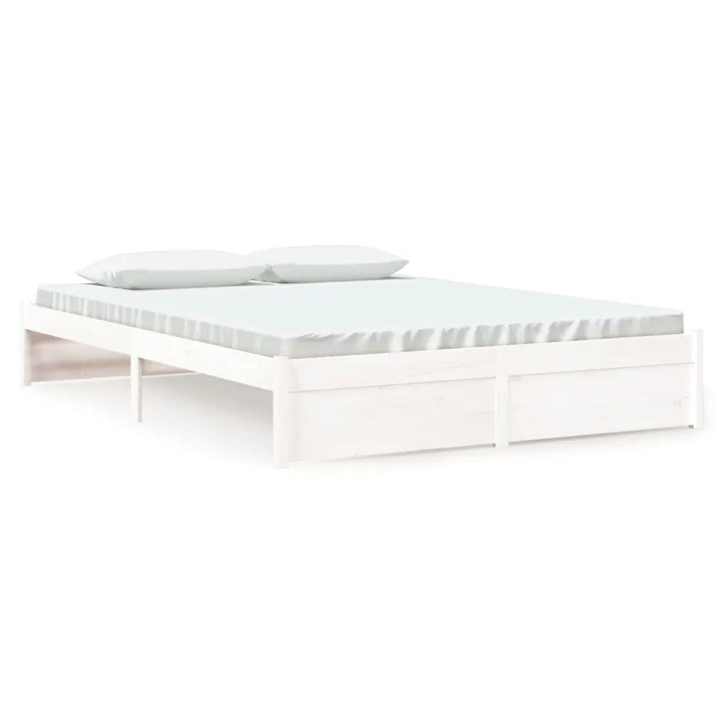 Giroletto-Struttura Letto Bianco in Legno Massello 160x200 cm 642622
