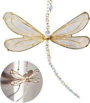 Decorazione per Finestre con Cristallo e Libellula - Raamdecoratie Moderna per Interno e Esterno con Gong di Vento di Cristallo