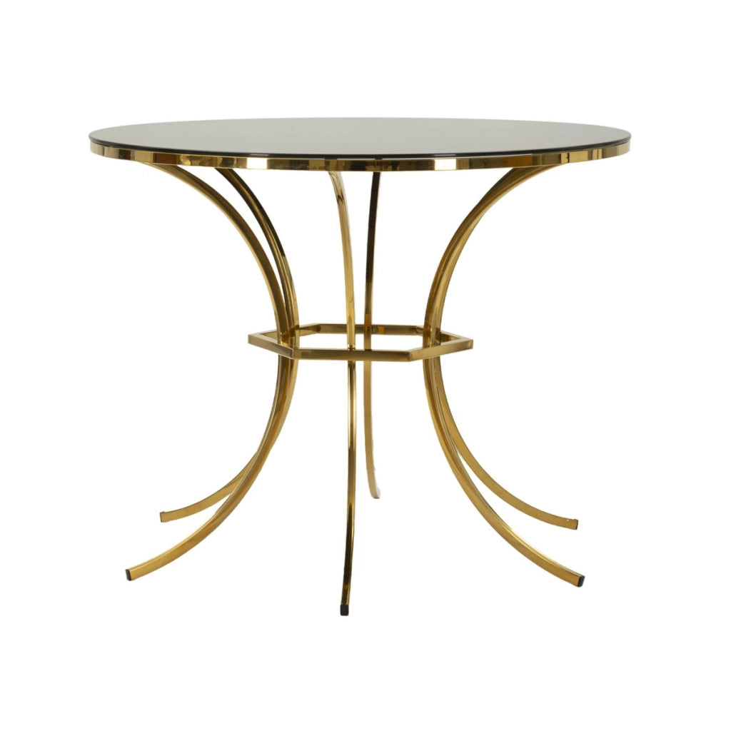 Tavolo VKH877, Oro, Vetro, 100x100x80 cm