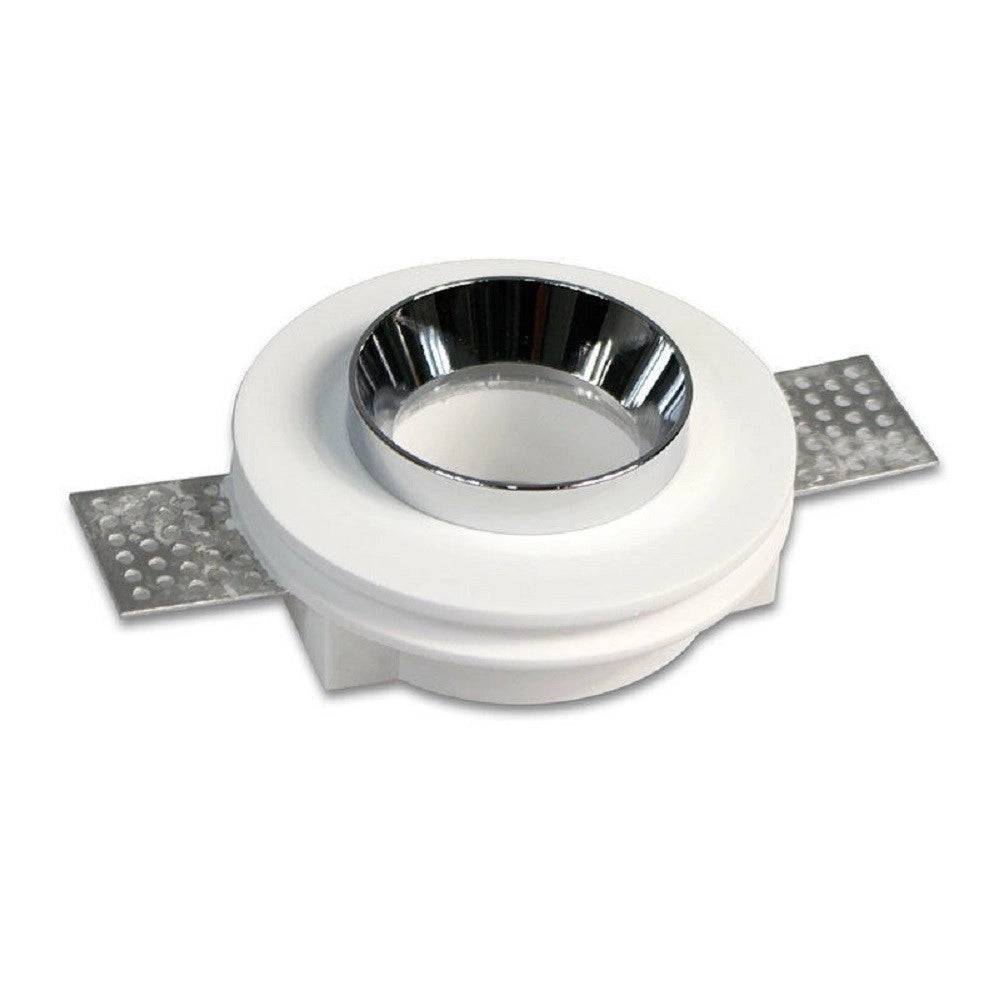 Trade Shop - Portafaretto Incasso Gesso Verniciabile Tondo 100mm Scomparsa Faretto Gu10 Gs-09 -